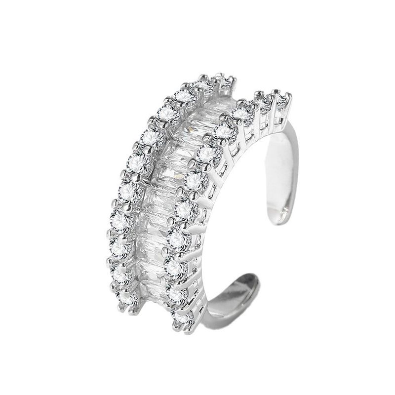 Live streaming hot selling light luxury pure silver ring, full diamond imitation Mosang stone single row women's index_voghion.com