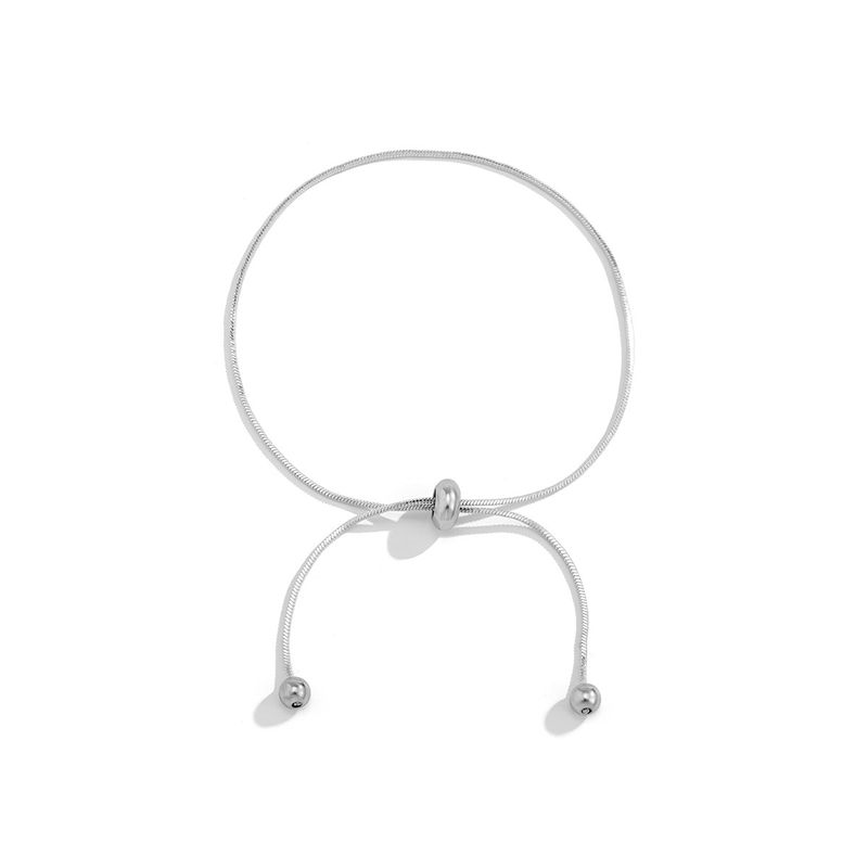 Collana con nappa lunga semplice e versatile con catena a forma di serpente quadrato in metallo regolabile alla moda e catena alla caviglia_voghion.com