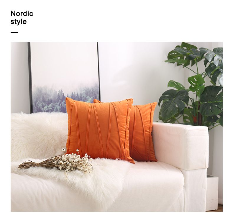 Samt-Kissenbezug mit Einsatz - Nordisches minimalistisches Einfarbiges Kissen für Sofa, Büro, Wohndekor_voghion.com