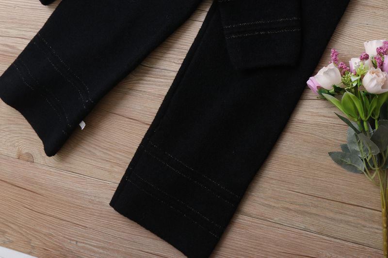 Mother & Kids Knit Sweater And Pants Set - Soft Long Sleeve Two-Piece Outfit For Toddler Little Girls Elegant Letter Print Comfortable Polyester Blend_voghion.com