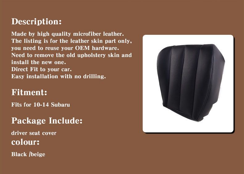 Suitable for 10 14 Subaru front driver side bottom seat cover special car special seat cover _voghion.com