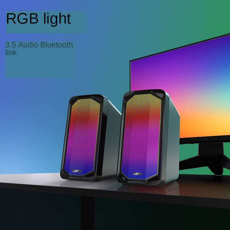 Altavoces para computadora Q5 Altavoces para computadora de escritorio y portátil Luz RGB Control de volumen con alimentación por USB para PC/computadoras portátiles/computadoras de escritorio/máquinas de juegos_voghion.com