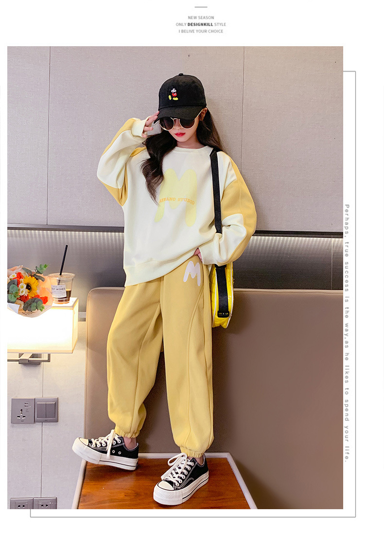 Mädchen-Hoodie-Set, 2024 neue trendige Frühlings-Herbst-Kleidung, zweiteilig für Mädchen und Kindersport_voghion.com
