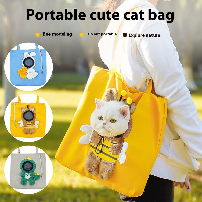 Bolso bandolera para mascotas, ideal para llevar a tu gato o perro pequeño con la cabeza descubierta, con un solo hombro, de Bee Supplies_voghion.com