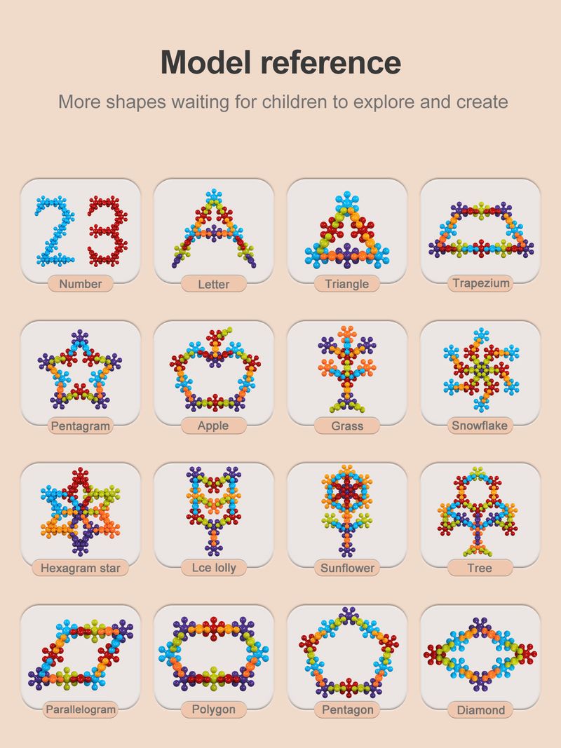 3D Three-dimensional Rotating Plum Blossom Building Block Toy Children's Splicing Snowflake Pieces Kindergarten Early Education 3 +_voghion.com