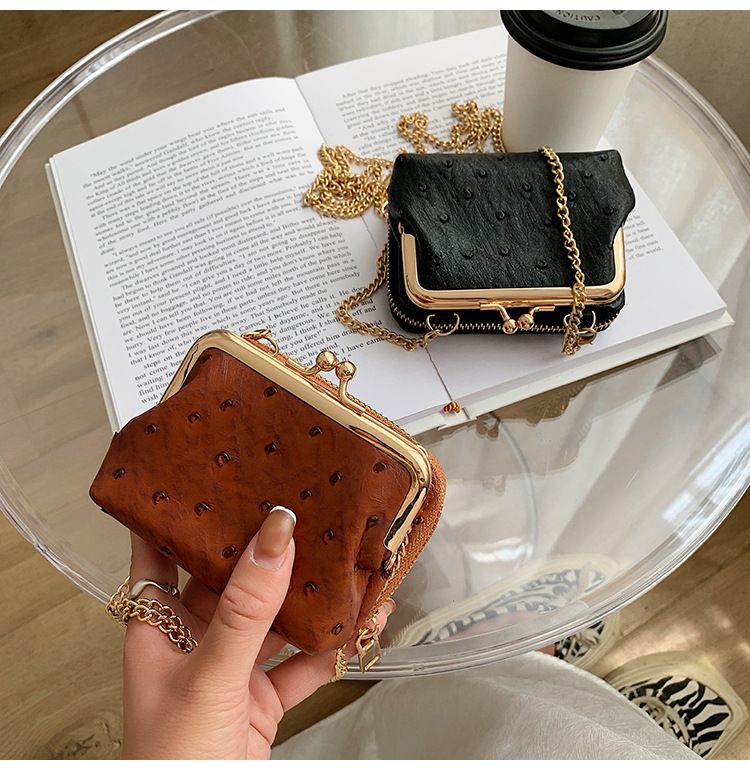 Torebka damska na jedno ramię, wzór strusia, mała torebka typu crossbody, tekstura popularna_voghion.com