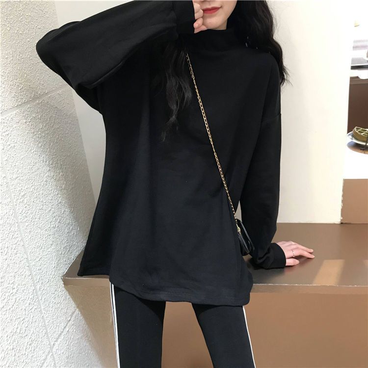 girl Thickened Double-Sided Thermal Base Shirt For Women, Autumn And Winter Self-Heating Versatile Warm Top, Half Turtleneck_voghion.com