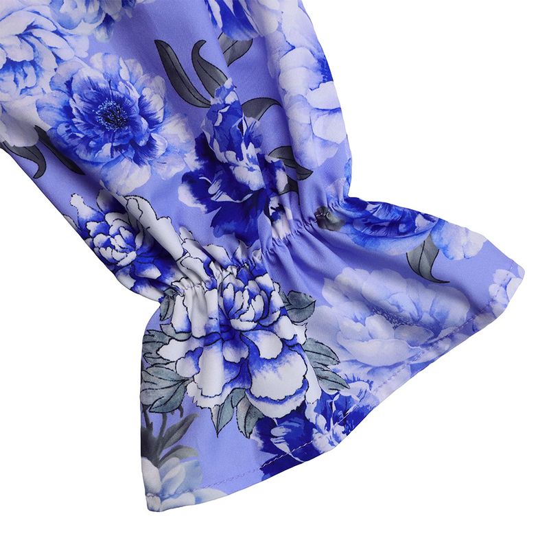 Dameskleding herfst en winter losse grote maten casual bedrukte shirts met lange mouwen wijde pijpen broeken cross border tweedelige set_voghion.com
