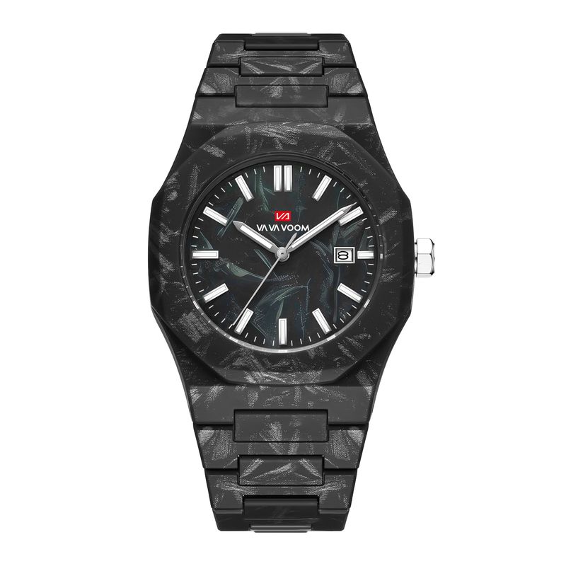 New Men Quartz Watch With Marble Pattern Calendar Clock Waterproof Men's Watch Silicone Strap Gift Watch_voghion.com