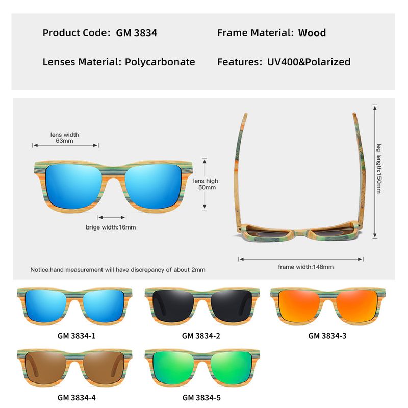 Nuovi occhiali da sole alla moda colorati e in legno, occhiali da sole in bambù polarizzati in legno_voghion.com