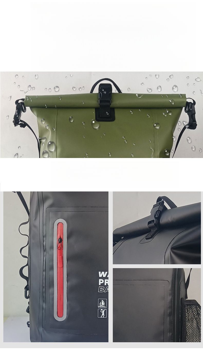 Zaino in PVC con strisce riflettenti, borsa a secchiello impermeabile per forniture per esterni_voghion.com