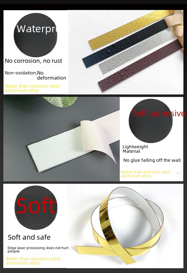 Acrylic decorative strip stereo mirror wall stickers living room bedroom TV background Wall Mirror stickers waterproof self-adhesive_voghion.com