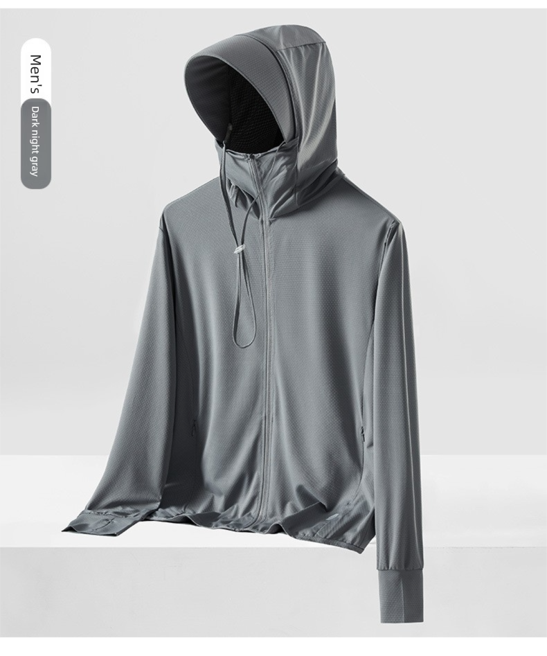 Sommerkleidung für Paare, ultradünn, atmungsaktiv, Sonnenschutz, UV-Schutz, Windjacke in Übergröße mit Kapuze, Eisseidenhaut_voghion.com