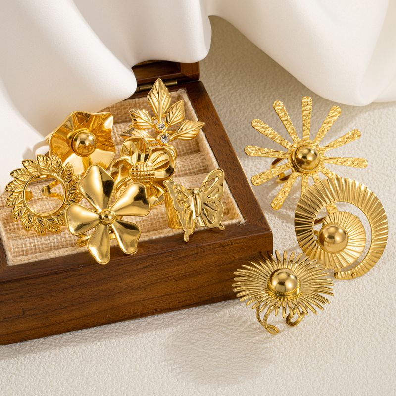 New Simple And Unique Floral For Women, Fashionable Geometric Design, Non-Fading Knuckle Ring_voghion.com