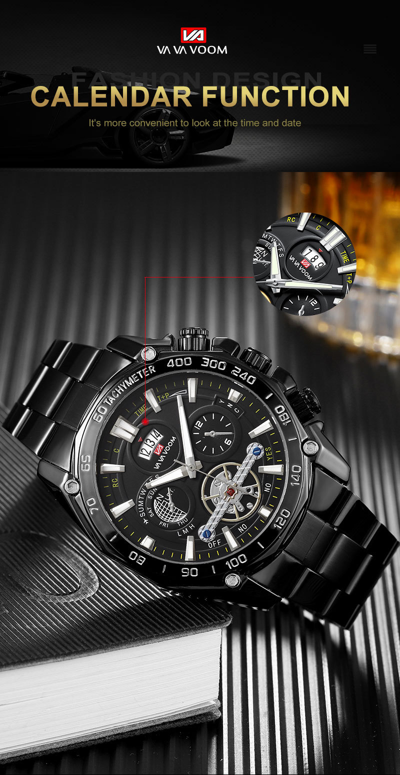 VA VA VOOM herreklokke Lysende moteklokke Herreklokke Tourbillon-klokke_voghion.com