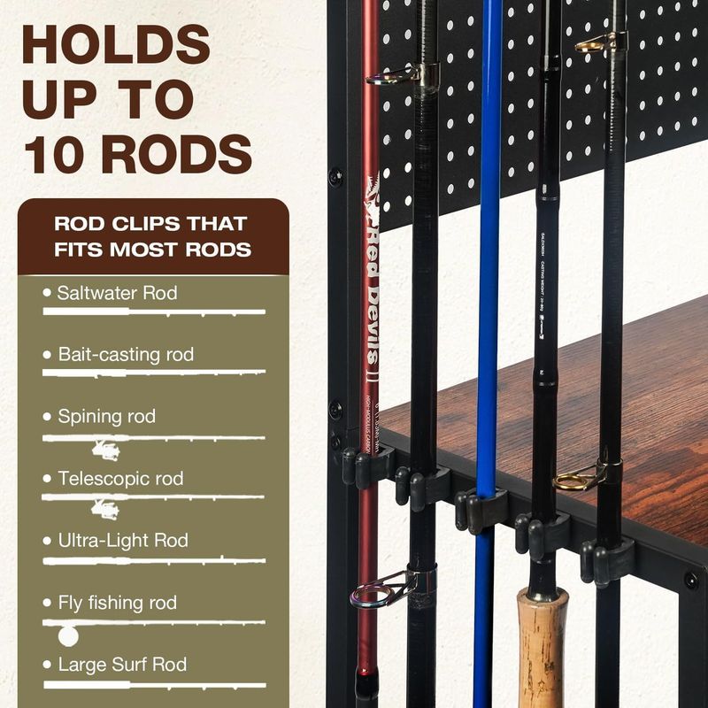 Fabrikant Op voorraad Displaystandaard Multifunctionele houder Staande hengel Accessoires Opbergrek_voghion.com