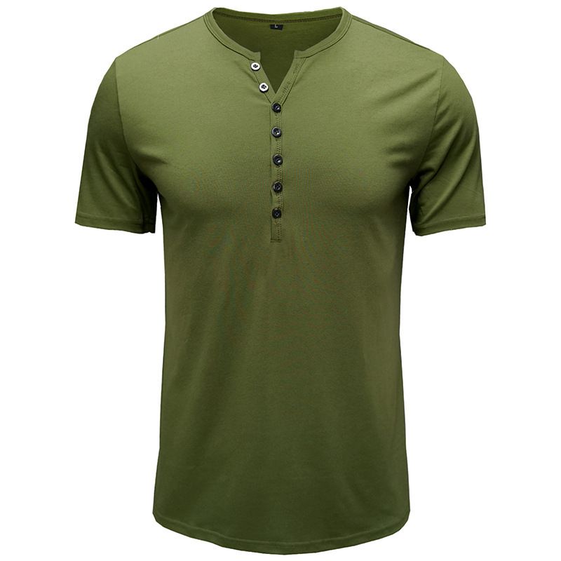 2025d Summer New Short Sleeve Men's T-Shirt Clothing Henley Shirt Shirts_voghion.com
