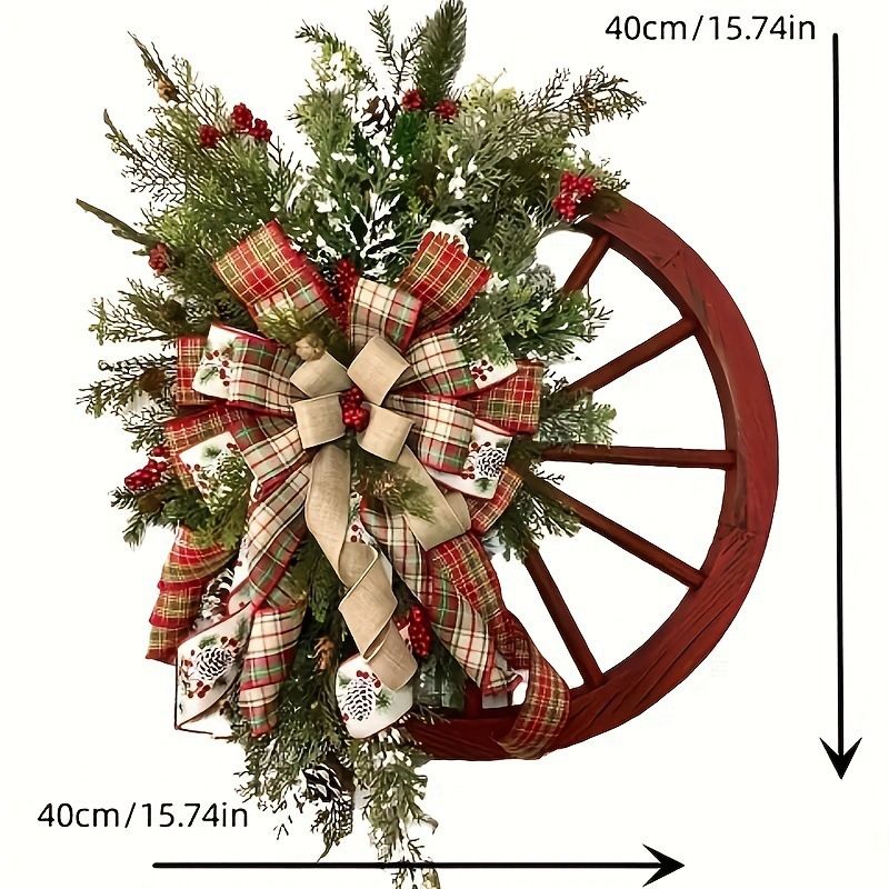 Decorative Door Wheel Disc Pinecone Truck Wreath Hanging Ornament_voghion.com