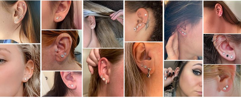 6 Pairs Stud Earrings Set, Hypoallergenic Cubic Zirconia 316L Earrings Stainless Steel CZ Earrings 3-8mm_voghion.com
