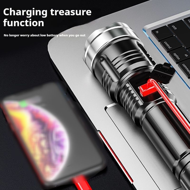 Special Forces P900 Strong Flashlight Portable Charging Ultra Bright Outdoor Zoom Hernia Light Long Range Spotlight LED_voghion.com