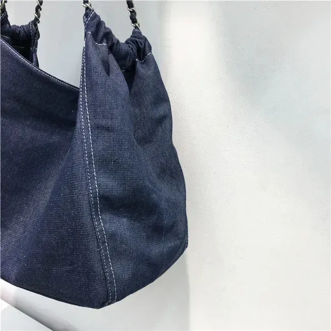 Borsa a tracolla grande in tela di jeans calda per donna, borsa a tracolla alla moda coreana -_voghion.com