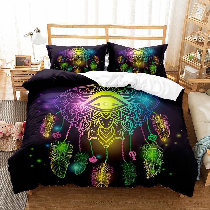 Fantasy Rainbow Pok Dream Net Series Three Down Duvet Cover Matte Four piece Set_voghion.com