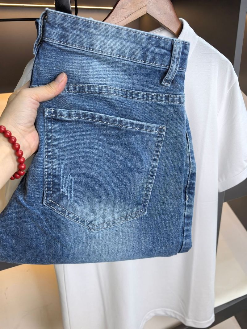 Herrenbekleidung Beliebte Stretch-Jeans für Herren, lässig, einfarbig, Slim Fit, vielseitige Hose aus Schwarz, Grau und Dunkelblau_voghion.com