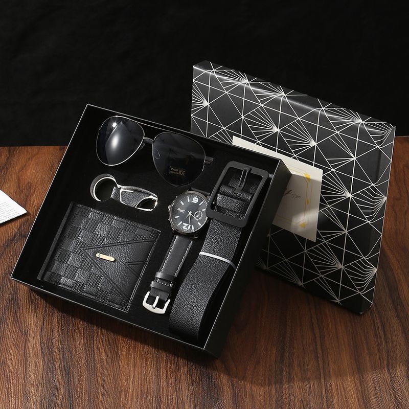 Vatertagsgeschenkset Low Key Herren Business Geschenkset Souvenir Sonnenbrille Gürteluhr_voghion.com