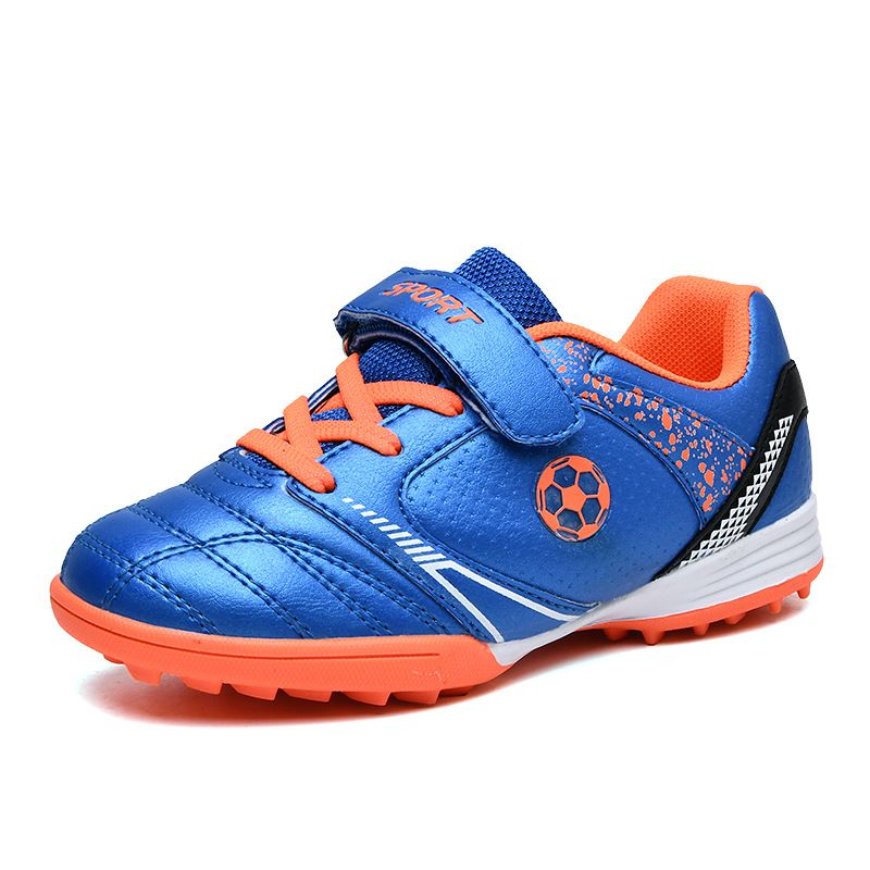 Zapatillas de fútbol para niños con velcro, césped artificial, sin cordones, para niños y estudiantes._voghion.com