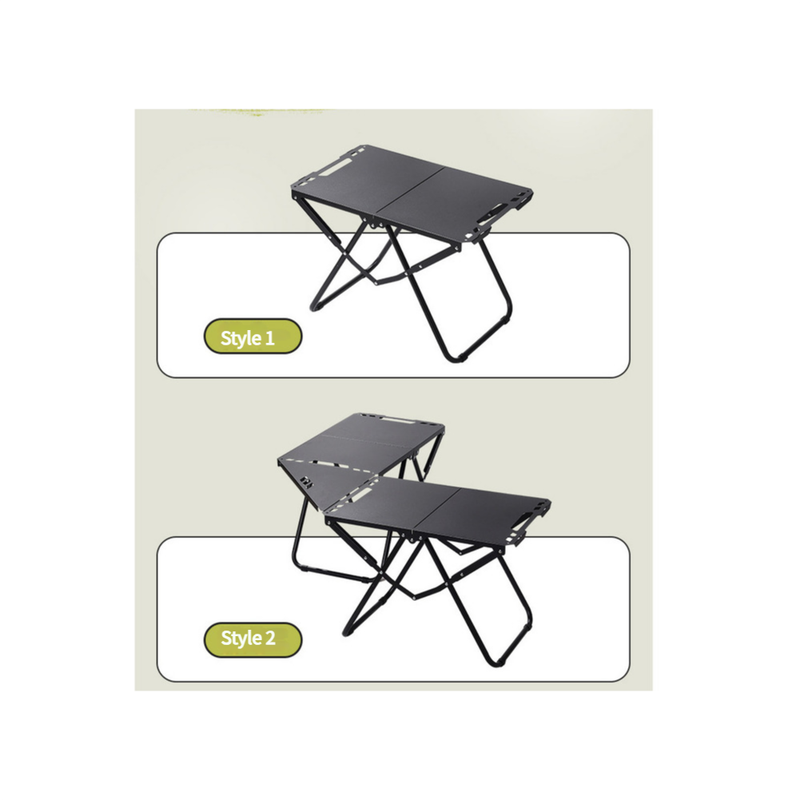 Outdoor Camping Portable Quick-Deploy Lightweight Foldable Multifunctional Carbon Steel Barbecue Table_voghion.com