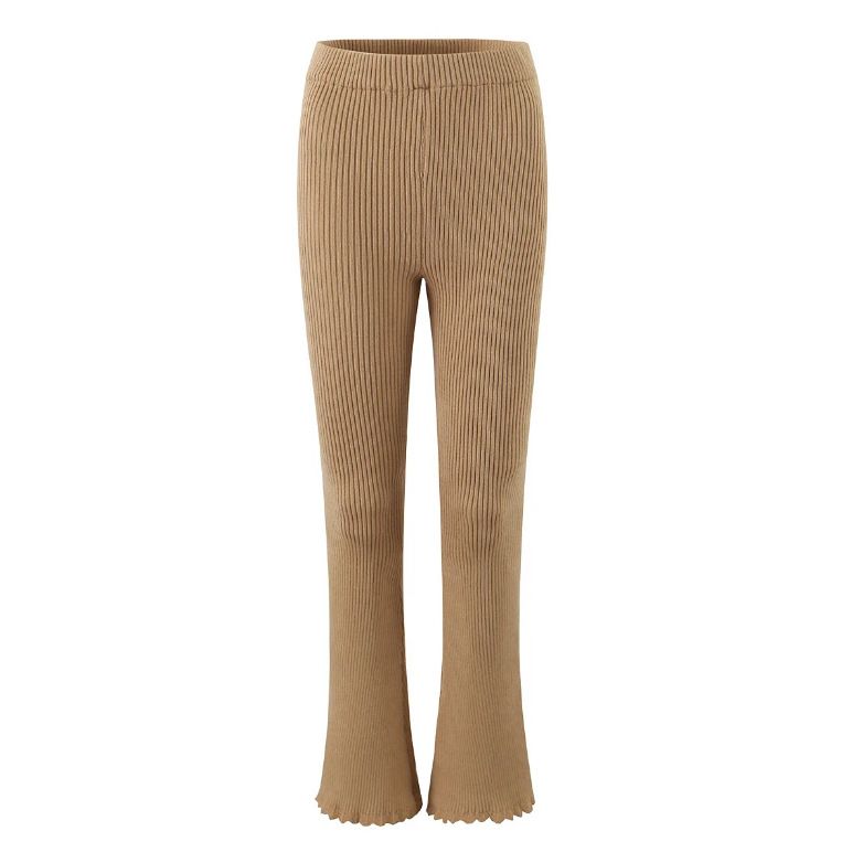 25 nuovi completi da donna primavera e autunno, stile Spicy Girl, con cardigan lavorato a maglia con lacci e volant + pantaloni svasati elasticizzati_voghion.com