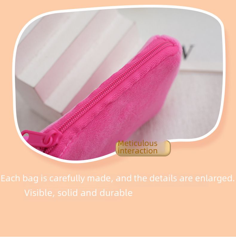 Bolsa de moedas quadrada de cor sólida, cor doce, pelúcia pequena, mochila escolar, bolsa de fone de ouvido, simples, fofa, mochila de moedas_voghion.com