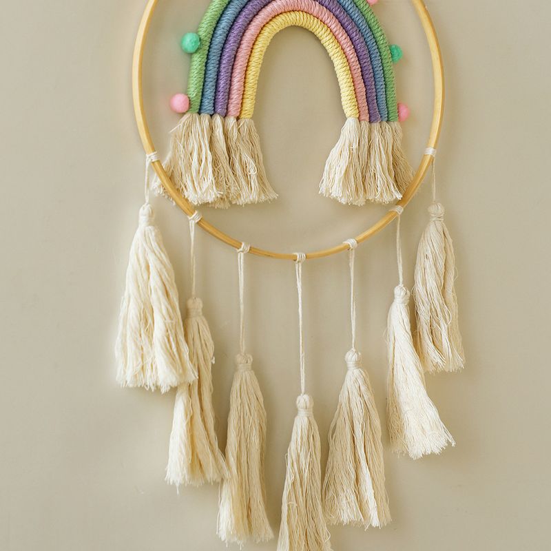 Boheemse souvenir handgeweven kwast regenboog wandtapijt eenvoudig huis woonkamer wandhanger_voghion.com