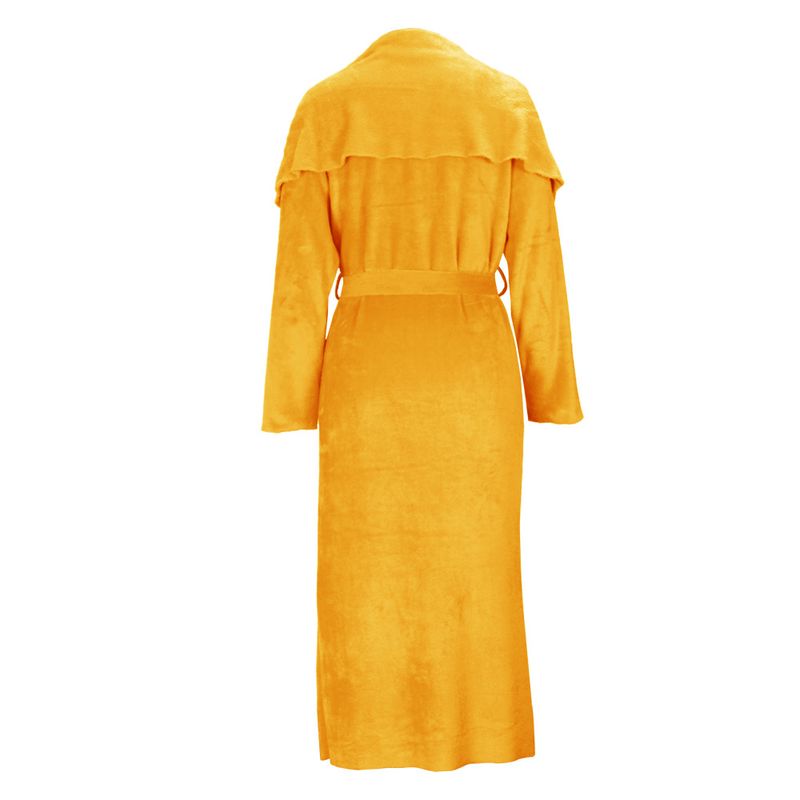 Women's clothing temperament dress and coat two-piece fashion loose long cardigan velvet suit_voghion.com