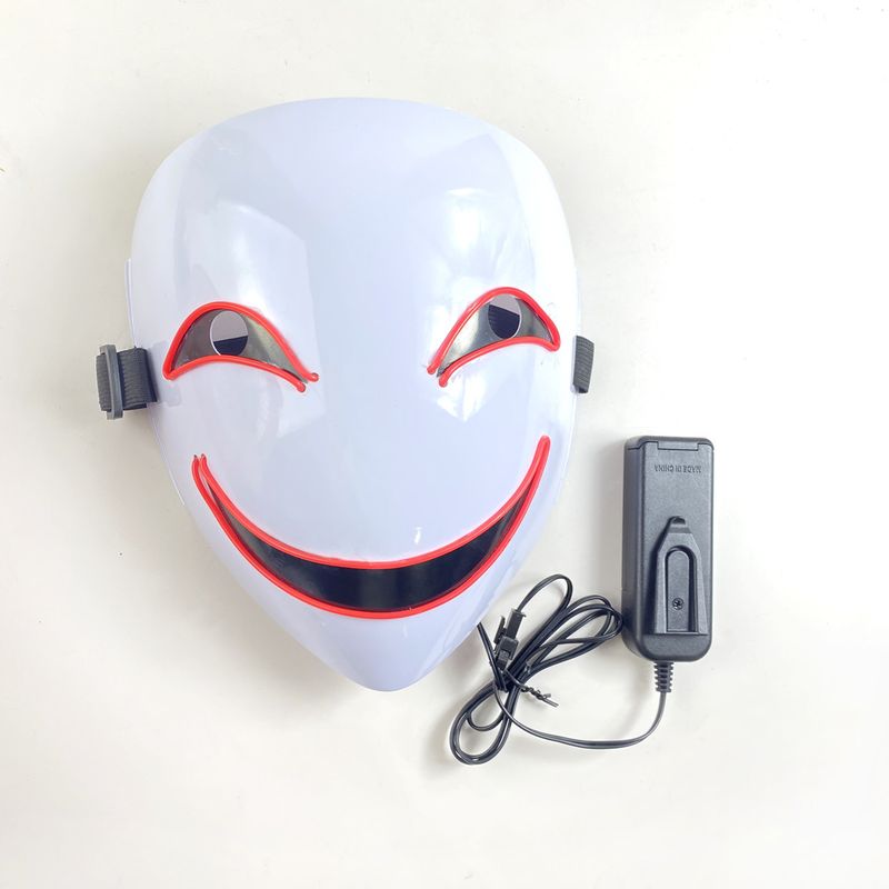 Maschere per feste personalizzate con LED luminosi, maschera nera con proiettile e cinturino regolabile, ispirata agli anime, per cosplay, convention di Halloween_voghion.com