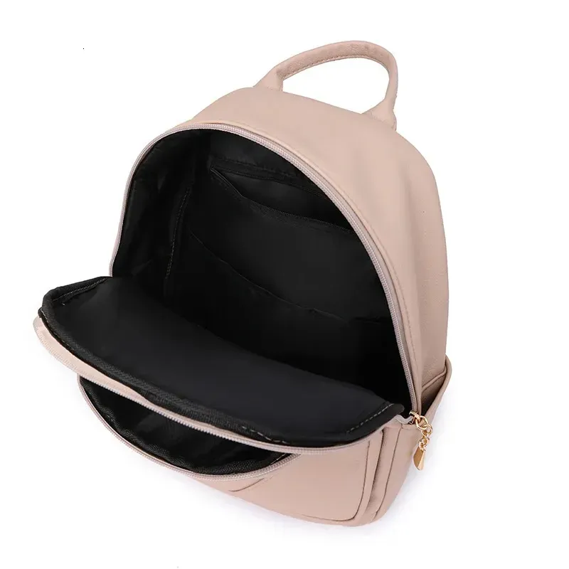 Zaino alla moda in morbida pelle PU per donna, stile trendy, semplice, leggero, grande capacità, adatto per studenti 250514l_voghion.com