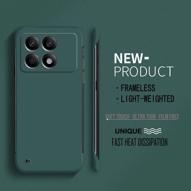 Rahmenlose harte PC-Matt-Telefonhülle für Xiaomi Mi Poco X6 Pro X6Pro Schutzstoßstange Solide Shell Cover Cases_voghion.com