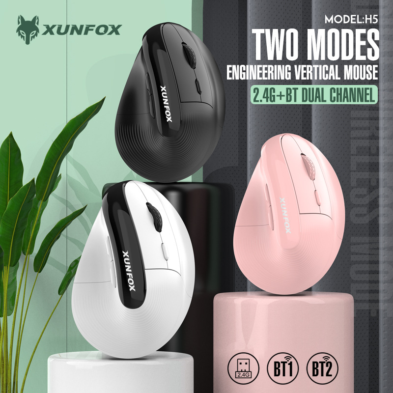 Xuan Yinhu H5 Vertikale Lade-Wireless-Bluetooth-Dual-Mode-Maus Business Silent Office-Computer_voghion.com
