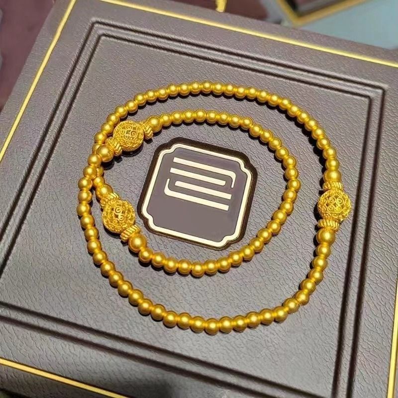 Vietnamese Gold-Plated Ancient Double-Layer Style Women's Bracelet Internet Celebrity Non-Mainstream Live Wedding Jewelry_voghion.com