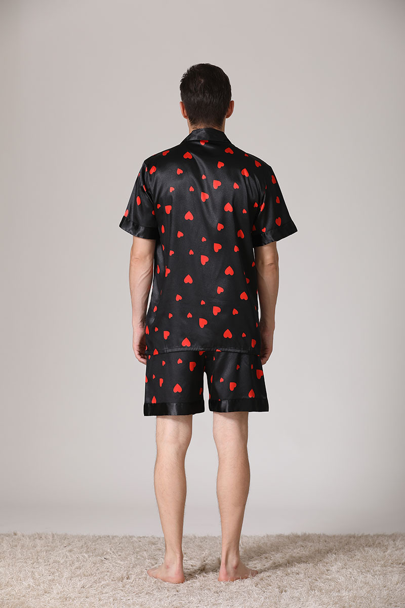 Men's clothing men's large size loose home clothes summer men's breathable thin short-sleeved shorts ice silk pajamas set_voghion.com