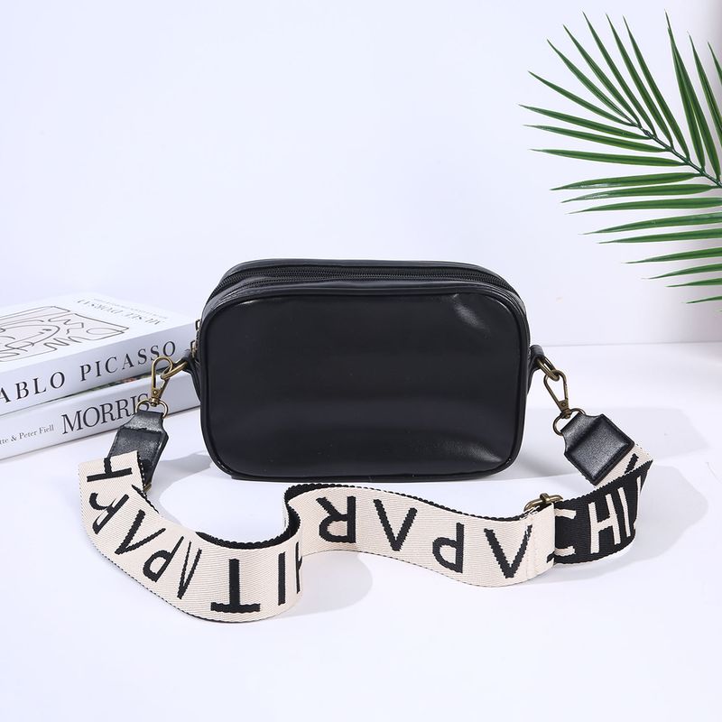 Borsa a mano quadrata piccola da donna in PU impermeabile con cerniera e tracolla, nuova borsa per il trucco a doppio strato_voghion.com