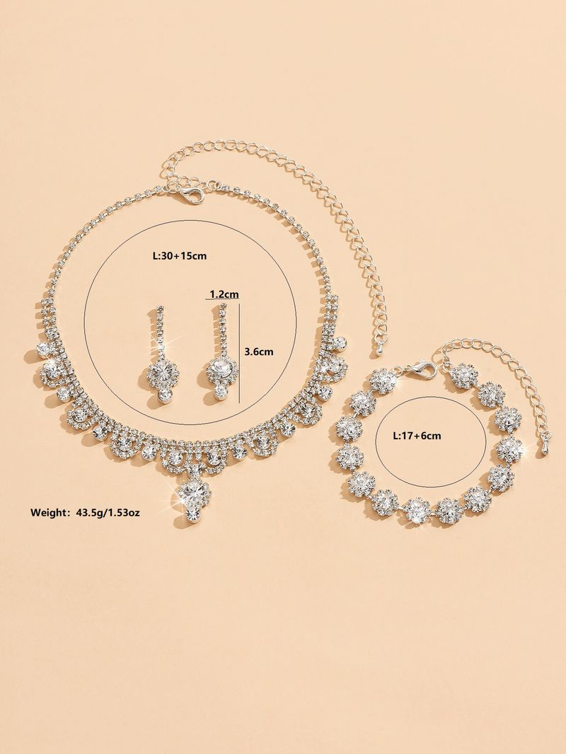 Gioielli unisex Moda matrimonio acqua diamante collana orecchini set luce classico gioielli fiori set di gioielli da sposa_voghion.com