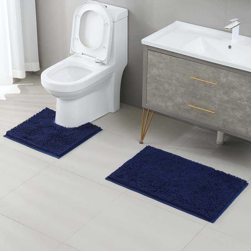 Heißverkaufte Chenille-Bodenmatte, lange Wolle, Badezimmer-Bodenmatte, saugfähiger Badezimmerteppich_voghion.com