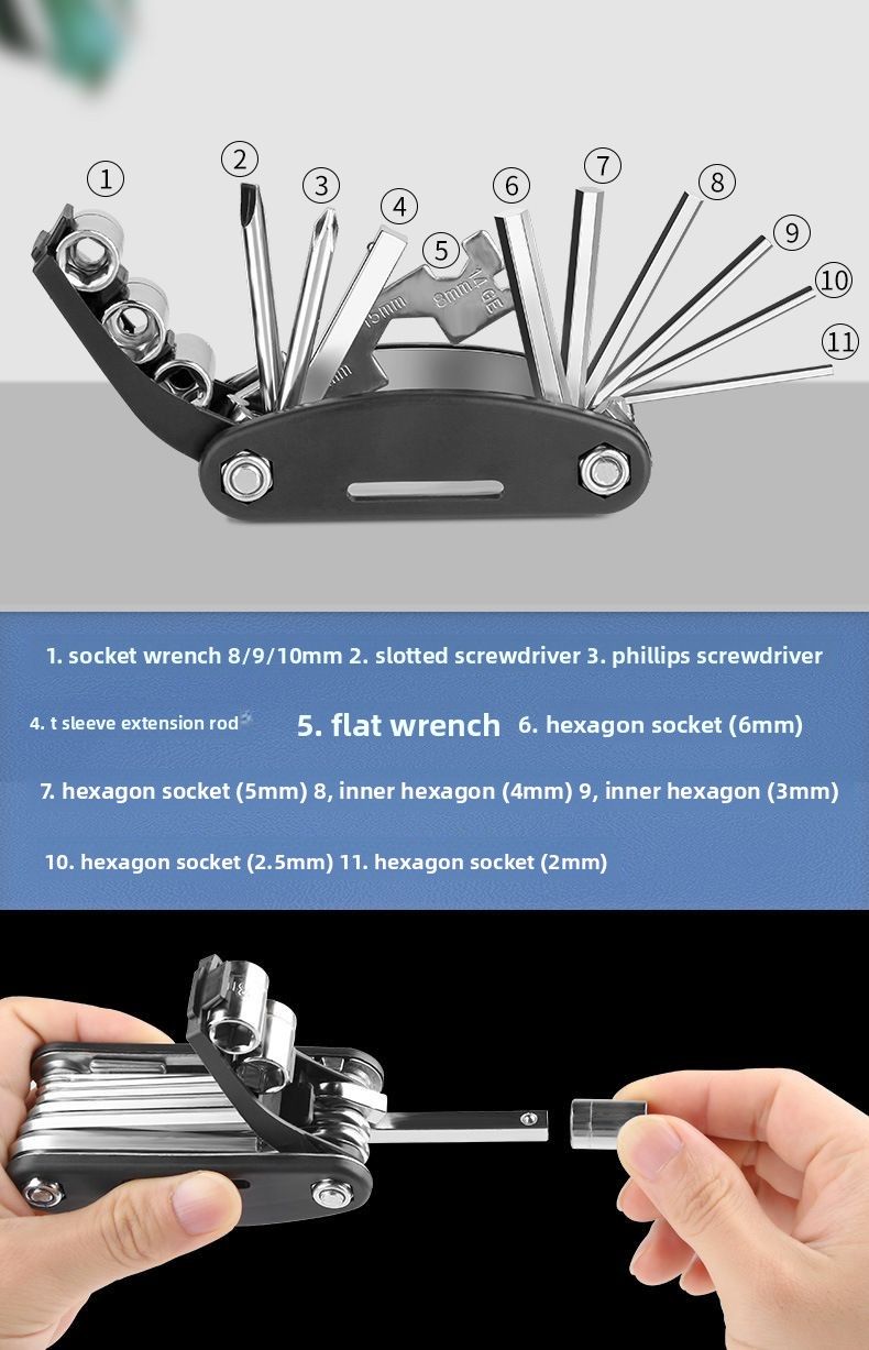 Bicycle Set Tire Repair Mountain Bike Special Tool Pump Multi-Function Wrench Portable_voghion.com