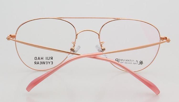 Lunettes de vue à la mode personnalisées Double Deam Lunettes de vue Remplissage de monture Lentilles optiques Lunettes en titane Myopie Hypermétropie_voghion.com