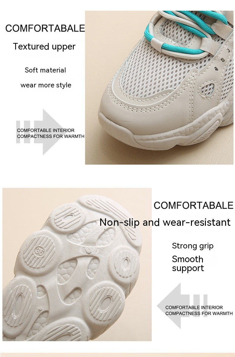 INS Korean Version Mesh Low Top Dad Shoes 2023 Autumn New Breathable Student Sports Increase Leisure_voghion.com
