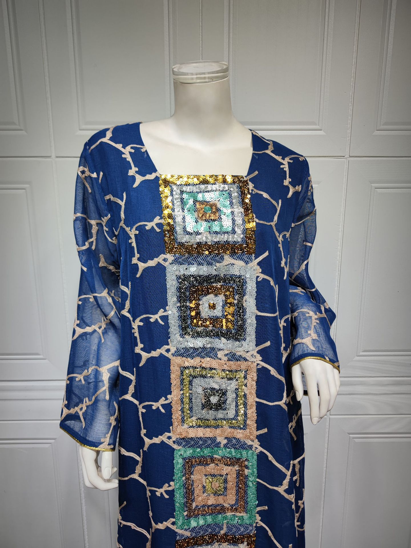 Dámské muslimské večerní šaty plus size, flitrovaná sukně, síťovaná houpačka, župan Abaya_voghion.com