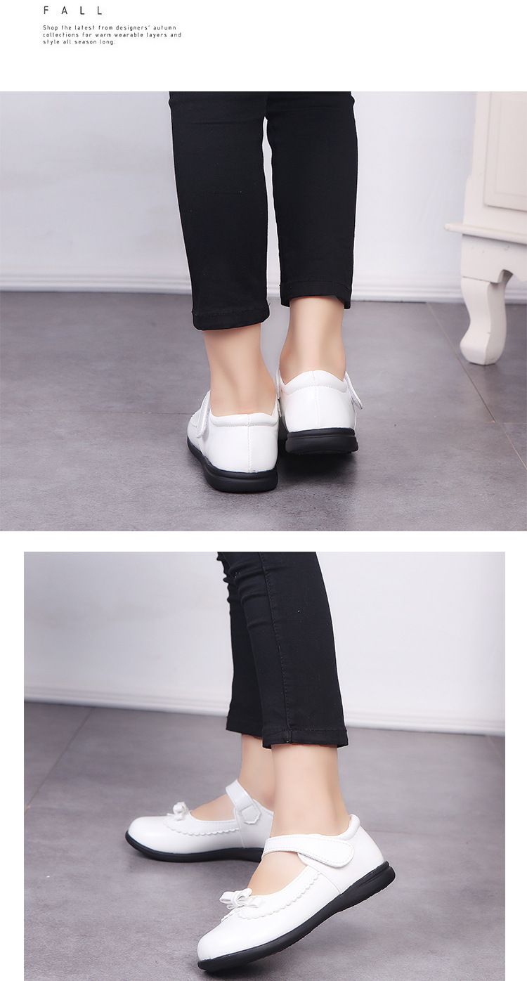 Scarpe da sposa per bambini in pelle per ragazze, feste, balli, scarpe da sposa con fondo morbido antiscivolo, calzature singole per prestazioni da studente_voghion.com