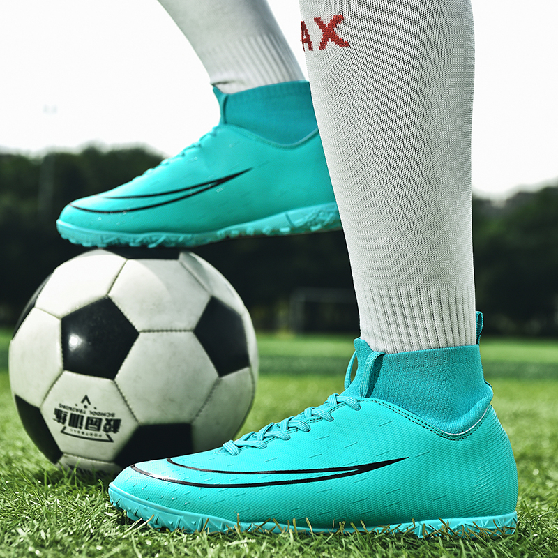 2023 neue Fußball Schuhe Männer High-top Fußball Stiefel Professionelle TF/FG Kinder Atmungsaktive Sneaker Outdoor-Gras Ausbildung_voghion.com