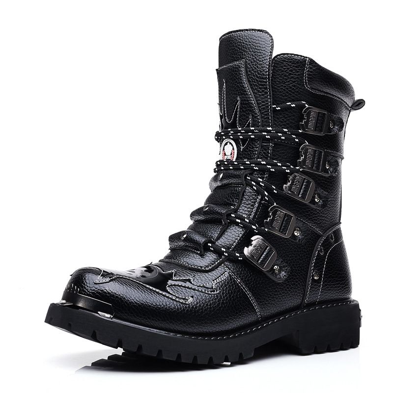 Mid Boots Martin Boots Heren High Top Britse Stijl Big Head Werkkleding Laarzen Motorlaarzen Mode Laarzen Herenschoenen_voghion.com